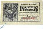 Notgeld DE 50 Pf. Notgeld Quedlinburg , 50 Pfennig Schein - 1921 , Tieste 5835.25.06 , von 1917 , Sachsen Verkehrsausgabe -