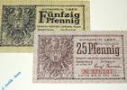 Notgeld DE 2 Scheine kpl. Notgeld Quedlinburg , Set mit 2 Scheinen - 1922 , Tieste 5835.25.10 und 11 , von 1917 , Sachsen Verkehrsausgabe -