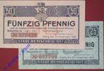 Notgeld DE 2 Scheine kpl. Remscheid , Notgeld Set mit 2 Scheinen in kfr. Tieste 6020.05.20-26 , Rheinland -