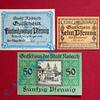 Notgeld De 3 Scheine kpl. Notgeld Rodach , Satz mit 3 Scheinen , Tieste 6090.01, 05, 06 , von 1920 , Sachsen Verkehrsausgabe -