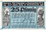 Serienscheine DE 25 Pf. Notgeld Schweich , 25 Pfennig Schein in kfr. Mehl Grabowski 1209.1 b , von 1920 , Rheinland Pfalz Seriennotgeld -