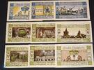 Notgeld DE 9 Scheine kompl. Notgeld Staßfurt , 2 Sätze mit 9 Scheinen , Mehl Grabowski 1256.2 und 3 , von 1921 , Sachsen Anhalt Seriennotgeld -