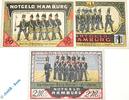 Serienscheine DE 3 Scheine kpl. Notgeld Stadt Hamburg , Bürgermilitär , kompletter Satz mit 3 Scheinen in kassenfrischer Erhaltung , Seriennotgeld , 519.1 -