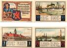 Serienscheine DE 4 Scheine kpl. Notgeld Swinemünde , Set mit 4 Scheinen , Mehl Grabowski 1306.1 , von 1922 , Pommern Seriennotgeld -