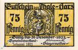 Notgeld DE 75 Pf. -Fehldruck- Notgeld Thale , 75 Pfennig Schein in kfr. Fehldruck , Mehl Grabowski 1320.9 d , von 1921 , Sachsen Anhalt Seriennotgeld -