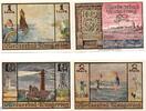 Notgeld DE 4 Scheine kpl. Notgeld Handelsbank Wangeroog 1375.1 , Set mit 4 Scheinen in kfr. o.D. -