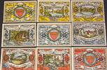 Seriennotgeld 9 Scheine Warin Notgeld M/G 1378.1 , Satz mit 9 Scheinen in kfr. o.D. MV -
