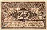 Seriennotgeld Deutschland Notgeld Wernigerode 25 Pfennig Notgeld Stadthallenbau Wernigerode 1408.1 , 25 Pfennig Schein in kfr. von 1921 -