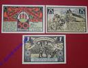 Serienscheine DE 3 Scheine kpl. Notgeld Stadt Wesenberg 410.1 , Set mit 3 Scheinen in kfr. von 1921 , MV -