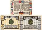 Seriennotgeld Deutschland 3 Scheine kompl. Notgeld Wiesbaden , Dr. Freytag , Set mit 3 Scheinen , Mehl Grabowski 1425.1 , von 1921 , Hessen Seriennotgeld -