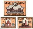 Notgeld DE 3 Scheine kpl. Notgeld Wismar , Reutergeld , Set mit 3 Scheinen , Mehl Grabowski 1439.1 , Mecklenburg Vorpommern Serien Notgeld -
