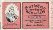 DE Notgeld Wittenberg 50 Pf. -U- Notgeld Stadt Wittenberg 1443.3 , 50 Pfennig Schein -U- in kfr. o.D. , SA -
