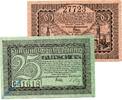 Notgeld DE 2 Scheine kpl. Notgeld Zittau , Set mit 2 Scheinen , Wz Tropfen , Tieste 8240.05.05 und 06 , von 1919 , Sachsen Verkehrsausgabe -