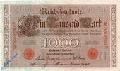 Kaiserreich Inflation 1000 Mk. Reichsbanknote , 1.000 Mark Schein , Inflationsausgabe , DEU-40 c , Rosenberg 45 , P 44 , 21.04.1910 , Kaiserreich -