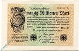 Weimarer Republik 20 Mio. Mk. Reichsbanknote , 20 Millionen Mark , Wz Wellen , DEU-121 b , Rosenberg 107 , P 108 , vom 01.09.1923 , Inflation -