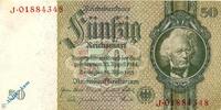 DE 50 Mk. Reichsbanknote , 50 Mark Schein kfr , Kriegsdruck II , DEU-210 d , Rosenberg 175 , Pick 182 , von 1933 , Drittes Reich -