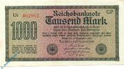 Weimarer Republik - Inflation 1.000 Mk. -Wellen- Reichsbanknote über 1.000 Mark Wellen in kfr. DEU-86d, Ros75, P.76, 1922 -