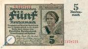 Rentenbanknoten Deutschland 5 Mark Schein Rentenbankschein , 5 Mark Banknote gbr , 7-stell , DEU-209 a , Rosenberg 164 , P 169 , vom 02.01.1926 , Weimarer Republik -