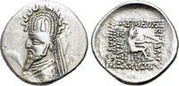 Greek  Kings of Parthia. Rhagae. Sinatrukes (93-69 BC) AR Drachm