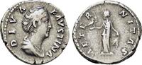Roman Imperial  Diva Faustina (died 140/141) AR Denarius s / VF