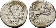 Roman Republic  M. Lucilius Rufus. 101 BC AR Denarius s / VF