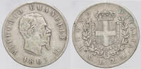 Kingdom of Italy 2 Lire 1863 Stemma. Naples. Victor Emmanuel II VF+ 33.33 &pound;  +  13.67 &pound; shipping