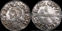 England / Exeter Penny Aethelred II (978-1016) Long Cross type, Wulfsige XF+