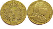 France 20 Francs Louis XVIII - Gold -