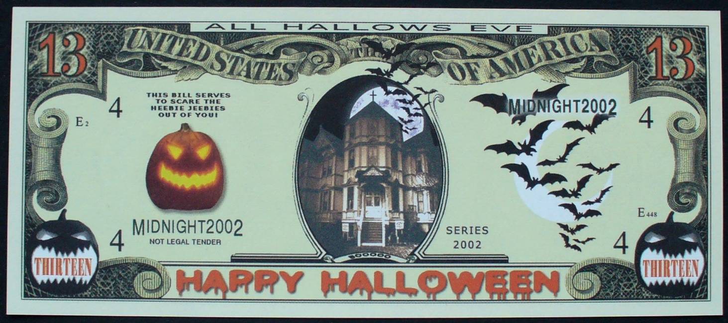 155 долларов в рублях. Деньги Хэллоуин. Сувенирная банкнота Хэллоуин. Напечатать деньги для Хэллоуина. Тайны банкнот: легенды и факты.