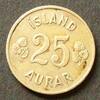 Island 25 Aurar S.14 / K-N / Wappenschild zwischen Lorbeerzweigen - Wertangabe -