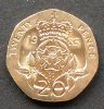 Grossbritannien 20 Pence S.429 / K-N / Elizabeth II. - Essigrose -