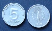 DDR 5 Pfennig S.2 / Al / Ähre auf Zahnrad -