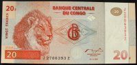 Kongo Demokr. Rep. 20 Francs 1.11.1997 P. 88A / HdM kfr 14.75 £ incl. VAT., +  7.81 £ shipping