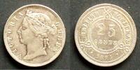 Britisch Honduras 25 Cents KM. 9 / 925er Silber, 5,81g / Victoria - Wertangabe im Ornamentrahmen -