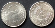 DDR 2 Mark S.16 / Al / Staatswappen - Wert zwischen Eichenblättern -