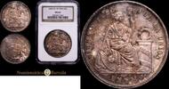 Casa de la Moneda de Lima Perú 1 SOL 1865/55 Encapsulado por NGC MS 64