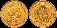 ARGENTINA 5 Pesos (Un Argentino) 1886 Argentina MBC+ 1,163.71 &pound;  +  21.16 &pound; shipping