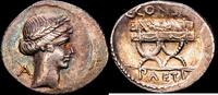 Roma Denario 46 a.C. REP&Uacute;BLICA MBC+/EBC- 317.38 &pound;  +  15.23 &pound; shipping