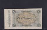 Deutsches Reich, Weimarer Republik, 1 Rentenmark 1923 Ro.154a, Deu-199a, Reichsdruck, KN 8 stellig, VF+,