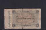 Deutsches Reich, Weimarer Republik, 1 Rentenmark 1923 Ro.154a, Deu-199a, Reichsdruck, KN 8 stellig, F, starke Einrisse,