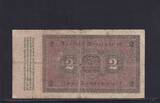 Deutsches Reich, Weimarer Republik, 2 Rentenmark 1923 Ro.155, Deu-200, Serie: B, F, kleine Löcher,