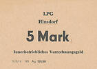 Deutschland, DDR 5 Mark LPG-Geld Hinsdorf -