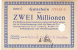 Deutsches Reich, Sachsen, 2 Millionen Mark, Oelsnitz i.V.,Stadt, Schenk,Schmidt & Beutler, -