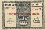 Deutsches Reich, Sachsen, 100000 Mark Olbernhau Stadtgemeinde, Variante: No KN -