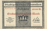 Deutsches Reich, Sachsen, 100000 Mark Olbernhau Stadtgemeinde, Variante: No KN Stern, -