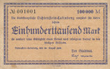Deutsches Reich, Sachsen, 100000 Mark Lichtenstein-Callnberg, Stadt, -