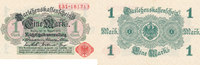 Deutsches Reich, 1 Mark 1914 Ro.51a ohne Unterdruck, Siegel rot,Vs.hellg... 12.98 £ Tax included +  6.06 £ shipping