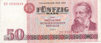 Deutschland,DDR, 50 Mark Ro.360b Typensatz,Ersatznote, -
