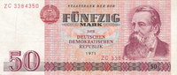 Deutschland,DDR, 50 Mark Ro.360b Typensatz,Ersatznote, -