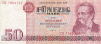 Deutschland,DDR, 50 Mark Ro.360b Typensatz,Ersatznote, -